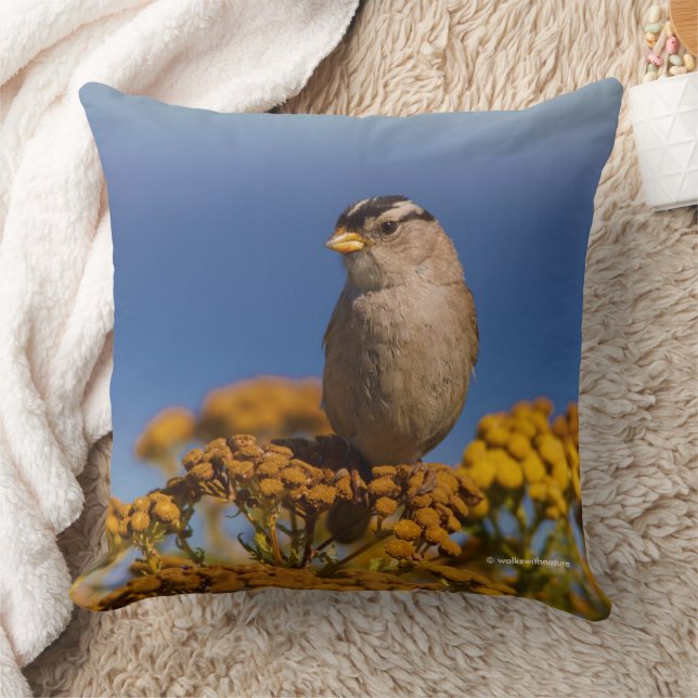 Weißkronenschnauzvogel auf Tansy Kissen (Decke)