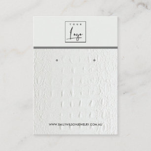 WEISSLEDERTEXTURE STUDIERT EARRING DISPLAD VISITENKARTE