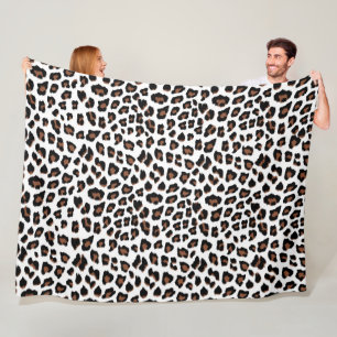 Weißleopard Fleecedecke