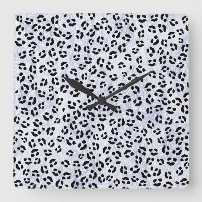 Weißleopard Quadratische Wanduhr (Vorderseite)
