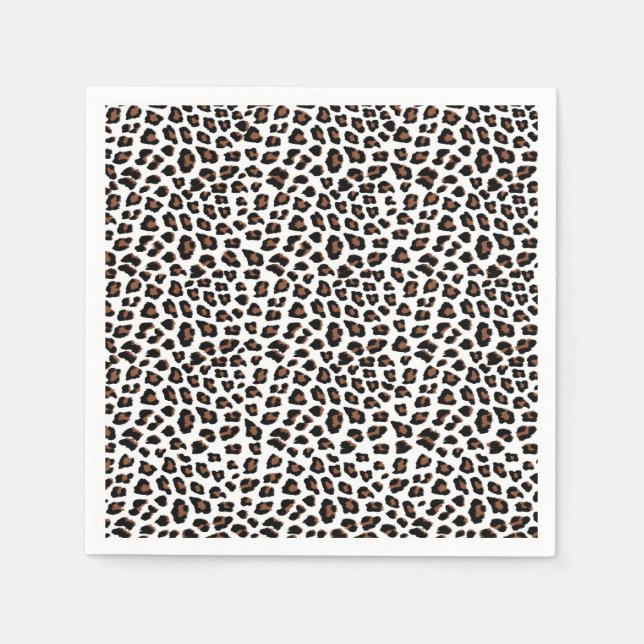 Weißleopard Serviette (Vorderseite)