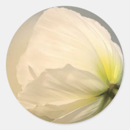 Weißmohn Runder Aufkleber