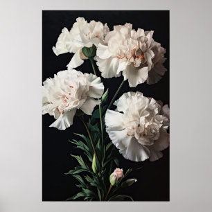 Weißnelken Blume Art Print Poster