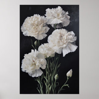 Weißnelken Blume Art Print Poster