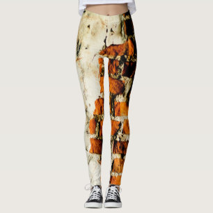 Weißorange Coole Wandgraffiti Leggings