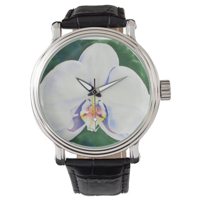 Weißorchid Armbanduhr (Vorderseite)