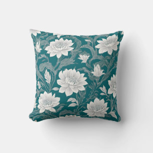 Weißorientalische Blume Kissen