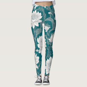 Weißorientalische Blume Leggings
