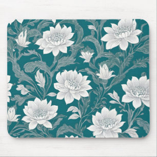 Weißorientalische Blume Mousepad