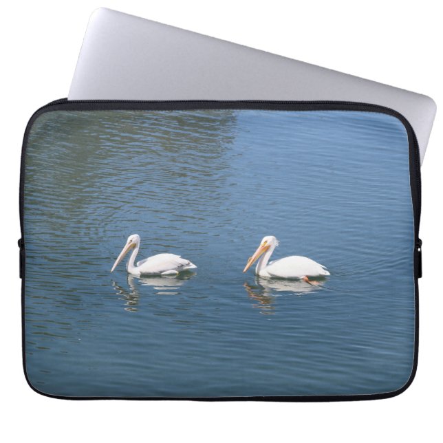 Weißpelikanärmel Laptopschutzhülle (Vorderseite)