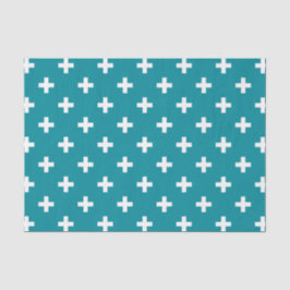 Weißpolka kreuzt aquamarin seidenpapier