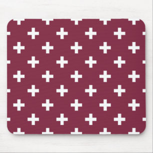 Weißpolka kreuzt auf Maulbeere Mousepad