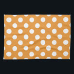 Weißpolka-Punkte auf Bernstein Handtuch<br><div class="desc">Weißpolka-Punkte auf Bernstein</div>
