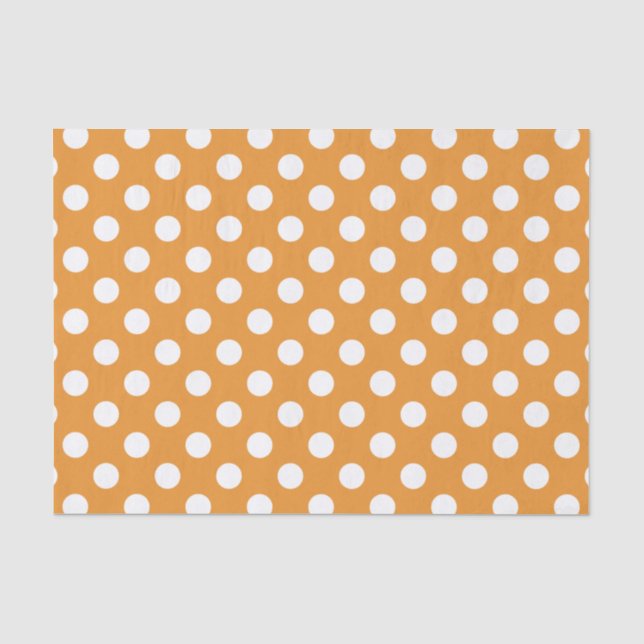 Weißpolka-Punkte auf Bernstein Seidenpapier (Vorderseite)