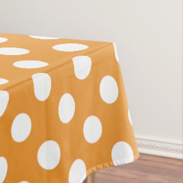 Weißpolka-Punkte auf Bernstein Tischdecke