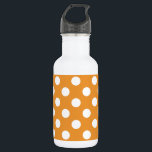 Weißpolka-Punkte auf Bernstein Trinkflasche<br><div class="desc">Weißpolka-Punkte auf Bernstein</div>