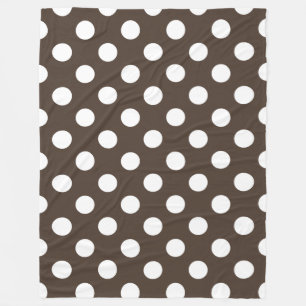 Weißpolka-Punkte auf braun Fleecedecke