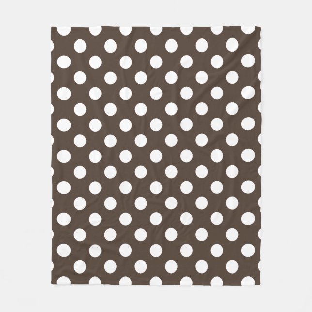 Weißpolka-Punkte auf braun Fleecedecke (Vorderseite)