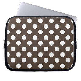 Weißpolka-Punkte auf braun Laptopschutzhülle