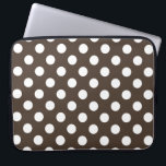 Weißpolka-Punkte auf braun Laptopschutzhülle<br><div class="desc">Weißpolka-Punkte auf braun</div>