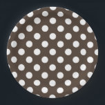 Weißpolka-Punkte auf braun Pappteller<br><div class="desc">Weißpolka-Punkte auf braun</div>