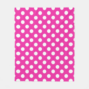 Weißpolka-Punkte auf Fuchsia Fleecedecke