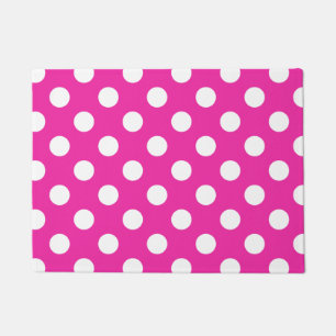 Weißpolka-Punkte auf Fuchsia Fußmatte