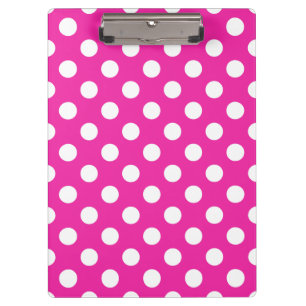 Weißpolka-Punkte auf Fuchsia Klemmbrett