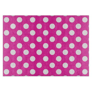 Weißpolka-Punkte auf Fuchsia Schneidebrett