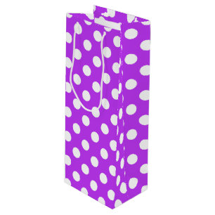 Weißpolka Punkte auf leuchtend lila Geschenktüte Für Weinflaschen