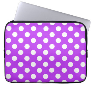 Weißpolka Punkte auf leuchtend lila Laptopschutzhülle