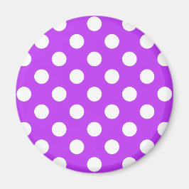 Weißpolka Punkte auf leuchtend lila Magnet