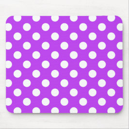 Weißpolka Punkte auf leuchtend lila Mousepad