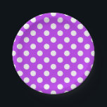 Weißpolka Punkte auf leuchtend lila Pappteller<br><div class="desc">Weißpolka Punkte auf leuchtend lila</div>