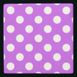 Weißpolka Punkte auf leuchtend lila Steinuntersetzer<br><div class="desc">Weißpolka Punkte auf leuchtend lila</div>