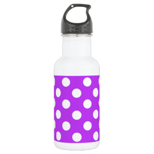 Weißpolka Punkte auf leuchtend lila Trinkflasche
