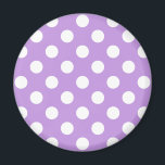 Weißpolka-Punkte auf Lila Magnet<br><div class="desc">Weißpolka-Punkte auf Lila</div>