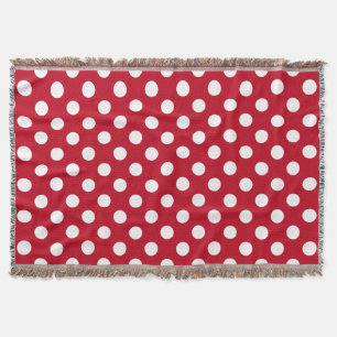 Weißpolka Punkte auf rot Decke