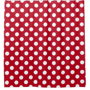 Weißpolka Punkte auf rot Duschvorhang