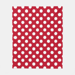 Weißpolka Punkte auf rot Fleecedecke