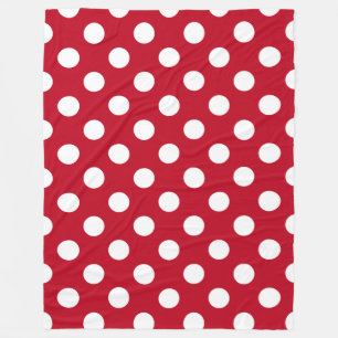 Weißpolka Punkte auf rot Fleecedecke