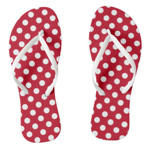 Weißpolka Punkte auf rot Flip Flops