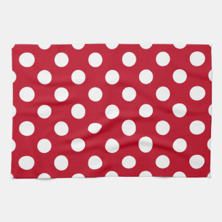 Weißpolka Punkte auf rot Handtuch
