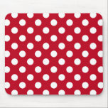 Weißpolka Punkte auf rot Mousepad<br><div class="desc">Weißpolka Punkte auf rot</div>