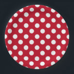Weißpolka Punkte auf rot Pappteller<br><div class="desc">Weißpolka Punkte auf rot</div>