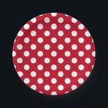 Weißpolka Punkte auf rot Pappteller<br><div class="desc">Weißpolka Punkte auf rot</div>