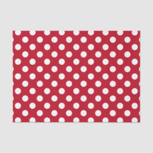 Weißpolka Punkte auf rot Seidenpapier