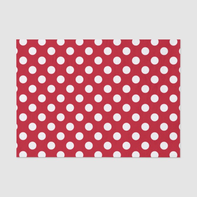 Weißpolka Punkte auf rot Seidenpapier (Vorderseite)