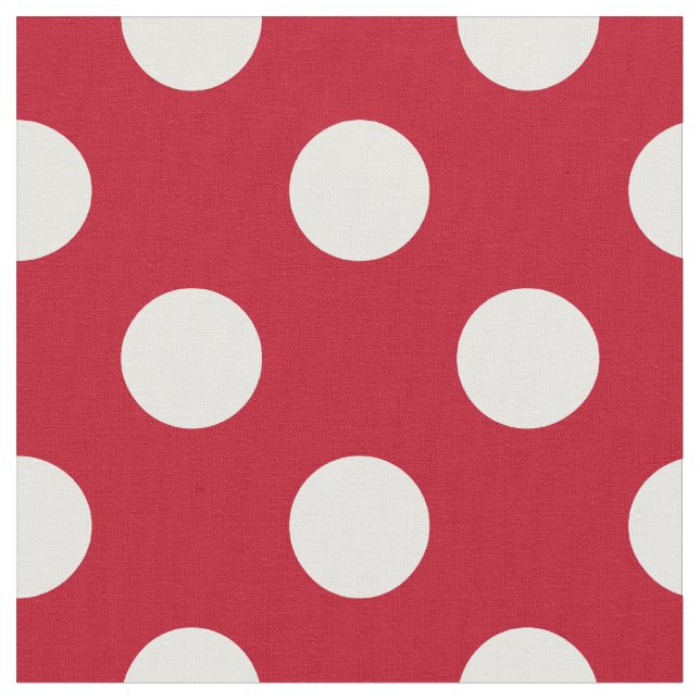 Weißpolka Punkte auf rot Stoff (Nahaufnahme)