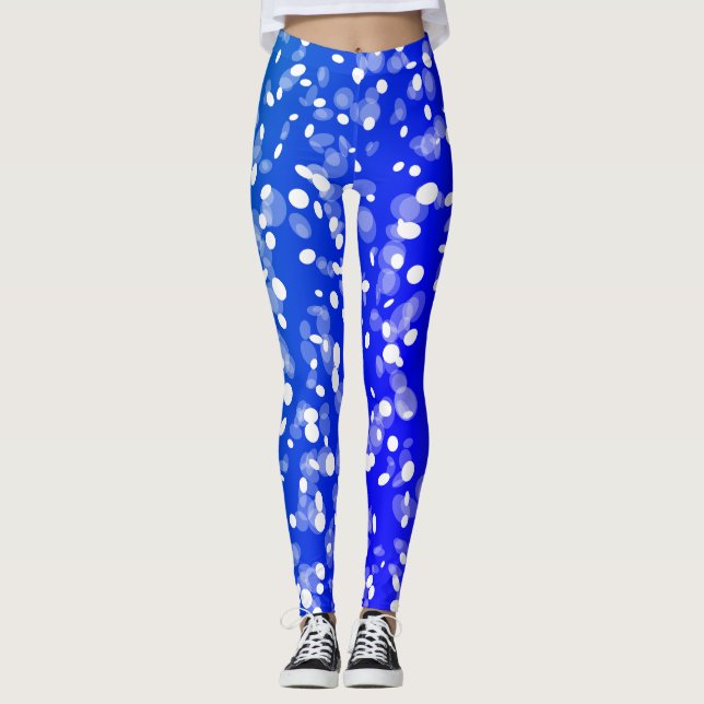 Weißpolka-Punkte Leggings (Vorderseite)